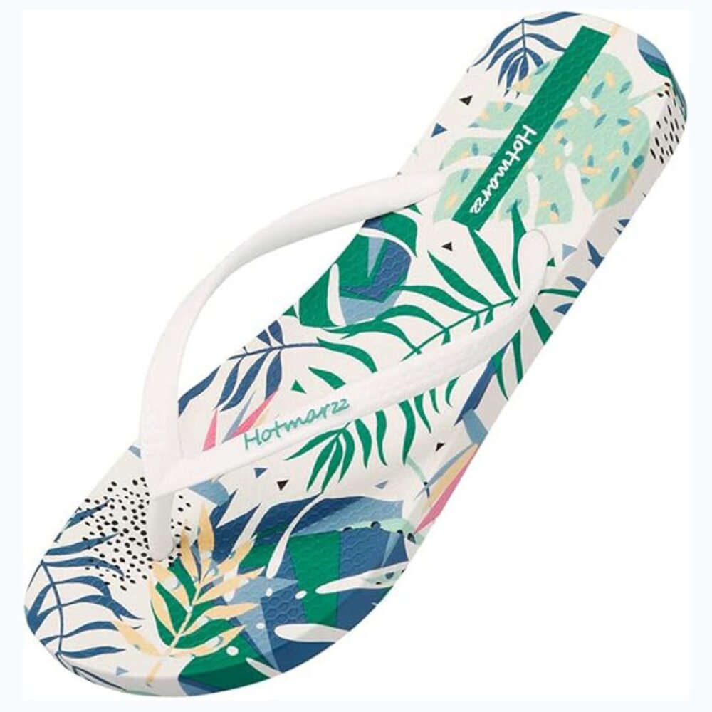 Hotmarzz Women's Flip Flops Bohemia Floral Print Sandals Beach Slippers